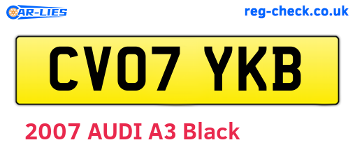 CV07YKB are the vehicle registration plates.
