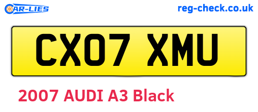 CX07XMU are the vehicle registration plates.