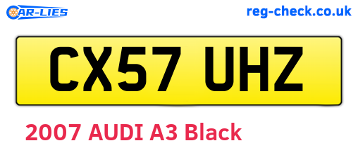 CX57UHZ are the vehicle registration plates.