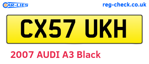 CX57UKH are the vehicle registration plates.