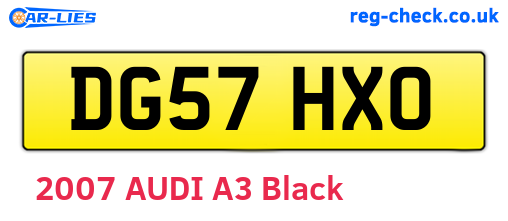 DG57HXO are the vehicle registration plates.