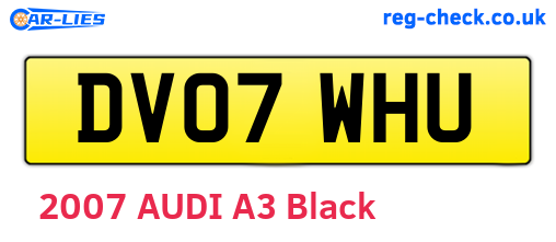 DV07WHU are the vehicle registration plates.