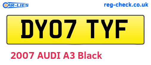DY07TYF are the vehicle registration plates.