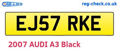 EJ57RKE are the vehicle registration plates.