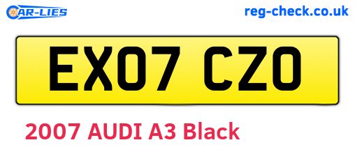 EX07CZO are the vehicle registration plates.
