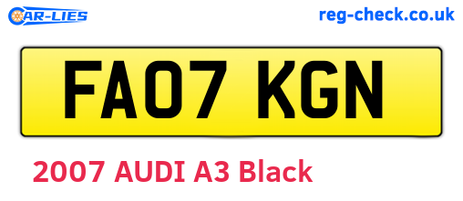 FA07KGN are the vehicle registration plates.