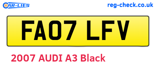 FA07LFV are the vehicle registration plates.