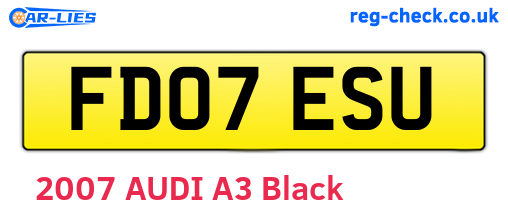 FD07ESU are the vehicle registration plates.