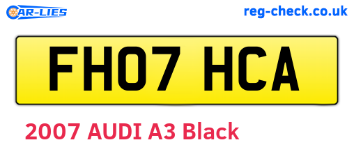FH07HCA are the vehicle registration plates.