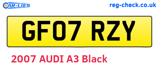 GF07RZY are the vehicle registration plates.