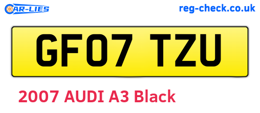 GF07TZU are the vehicle registration plates.