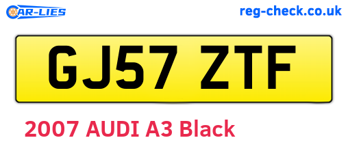 GJ57ZTF are the vehicle registration plates.
