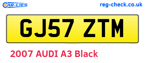 GJ57ZTM are the vehicle registration plates.