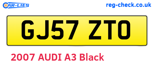 GJ57ZTO are the vehicle registration plates.