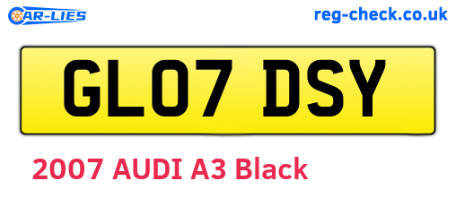 GL07DSY are the vehicle registration plates.