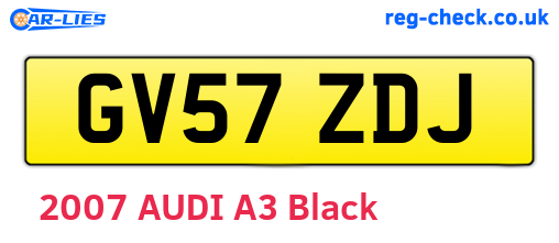 GV57ZDJ are the vehicle registration plates.