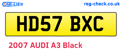 HD57BXC are the vehicle registration plates.
