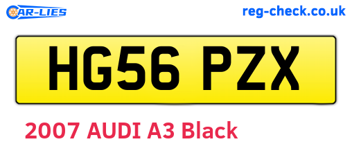 HG56PZX are the vehicle registration plates.