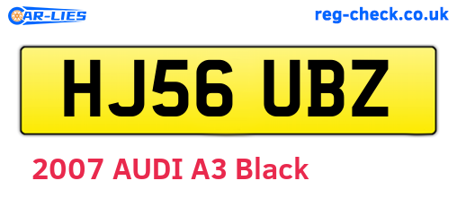 HJ56UBZ are the vehicle registration plates.