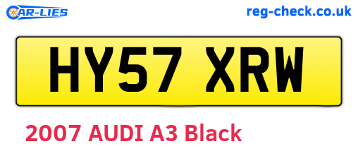 HY57XRW are the vehicle registration plates.