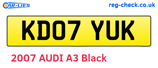 KD07YUK are the vehicle registration plates.