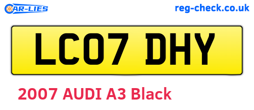 LC07DHY are the vehicle registration plates.