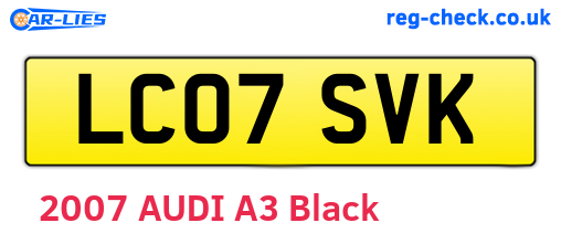 LC07SVK are the vehicle registration plates.