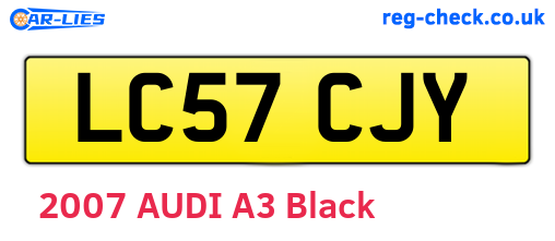 LC57CJY are the vehicle registration plates.