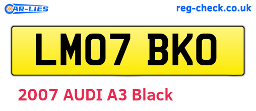 LM07BKO are the vehicle registration plates.