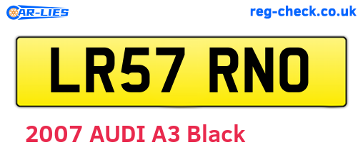 LR57RNO are the vehicle registration plates.