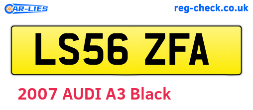 LS56ZFA are the vehicle registration plates.