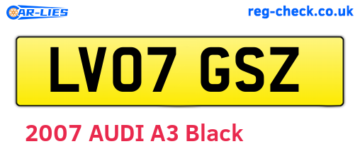 LV07GSZ are the vehicle registration plates.