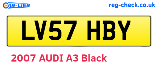 LV57HBY are the vehicle registration plates.