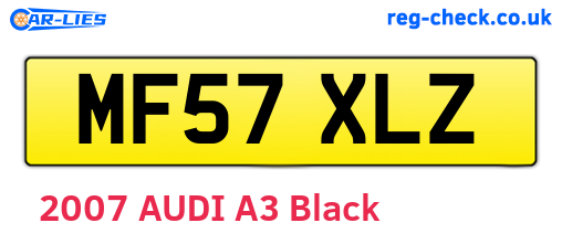 MF57XLZ are the vehicle registration plates.