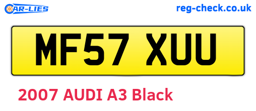 MF57XUU are the vehicle registration plates.