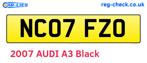 NC07FZO are the vehicle registration plates.