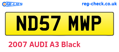 ND57MWP are the vehicle registration plates.