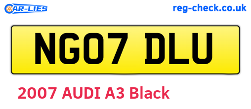 NG07DLU are the vehicle registration plates.