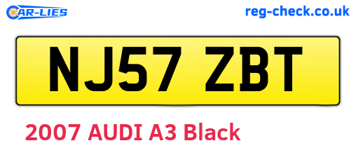 NJ57ZBT are the vehicle registration plates.