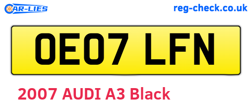 OE07LFN are the vehicle registration plates.