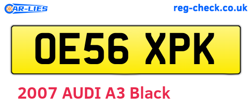 OE56XPK are the vehicle registration plates.