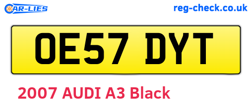 OE57DYT are the vehicle registration plates.
