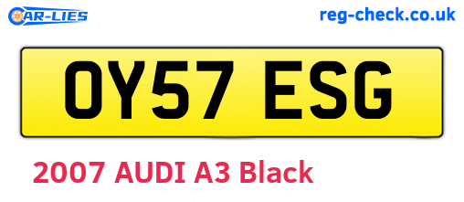 OY57ESG are the vehicle registration plates.