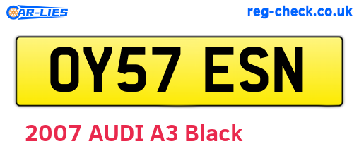 OY57ESN are the vehicle registration plates.
