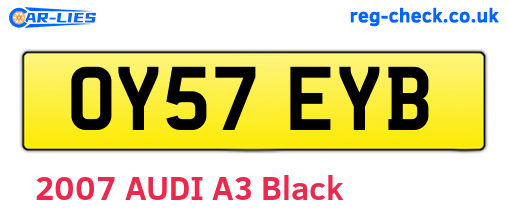 OY57EYB are the vehicle registration plates.