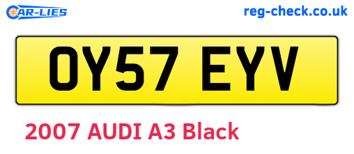 OY57EYV are the vehicle registration plates.