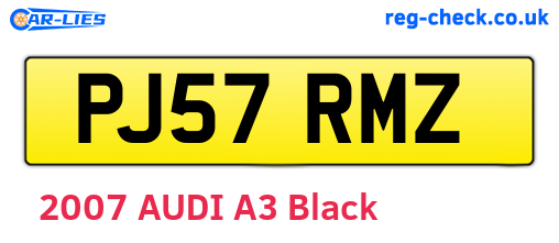PJ57RMZ are the vehicle registration plates.