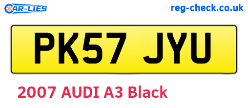 PK57JYU are the vehicle registration plates.
