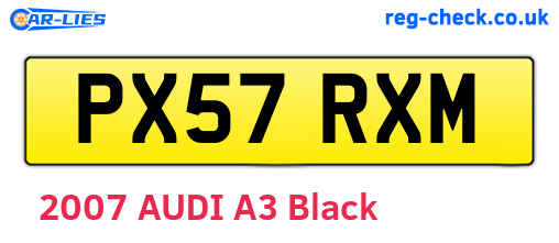 PX57RXM are the vehicle registration plates.