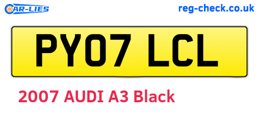 PY07LCL are the vehicle registration plates.